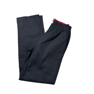 NWT Dickies Womens XS Black Logo Elastic Waist Straight Scrub Pants